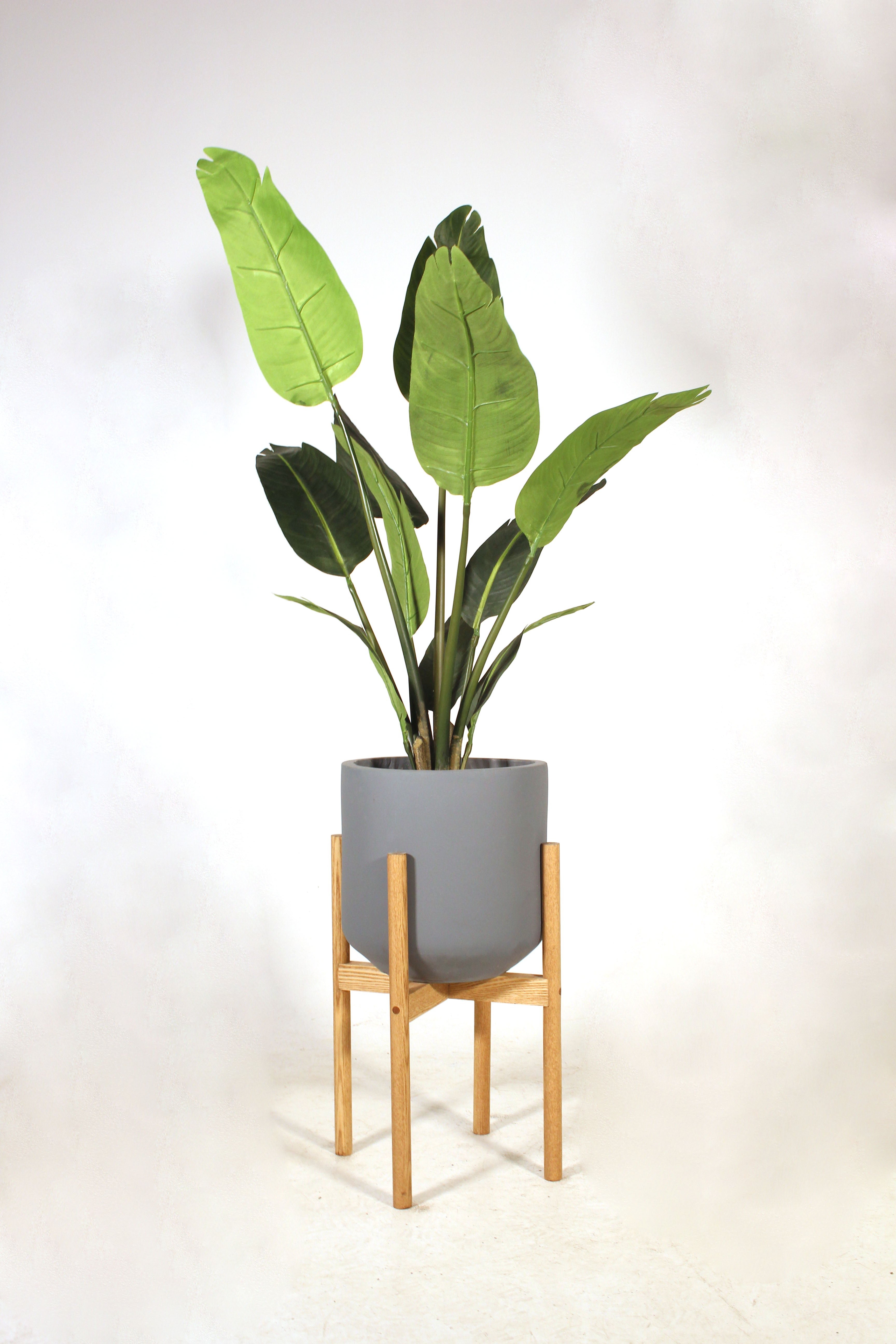 plant pot on wooden legs 10" Clay Planter with Wood Stand – UPshining